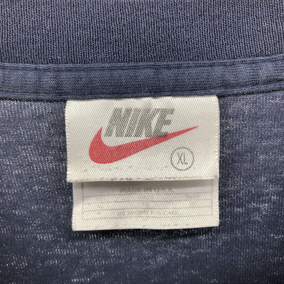 90'S Nike Sports Print T-Shirt Made in USA Men's XL Vintage cotton navy blue type Vintage Second Hand