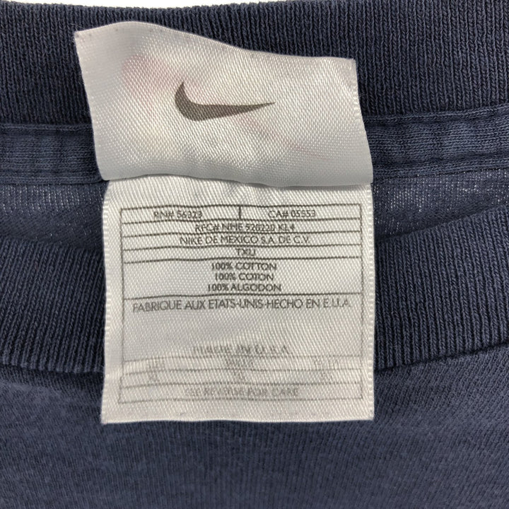 90'S Nike Sports Print T-Shirt Made in USA Men's XL Vintage cotton navy blue type Vintage Second Hand