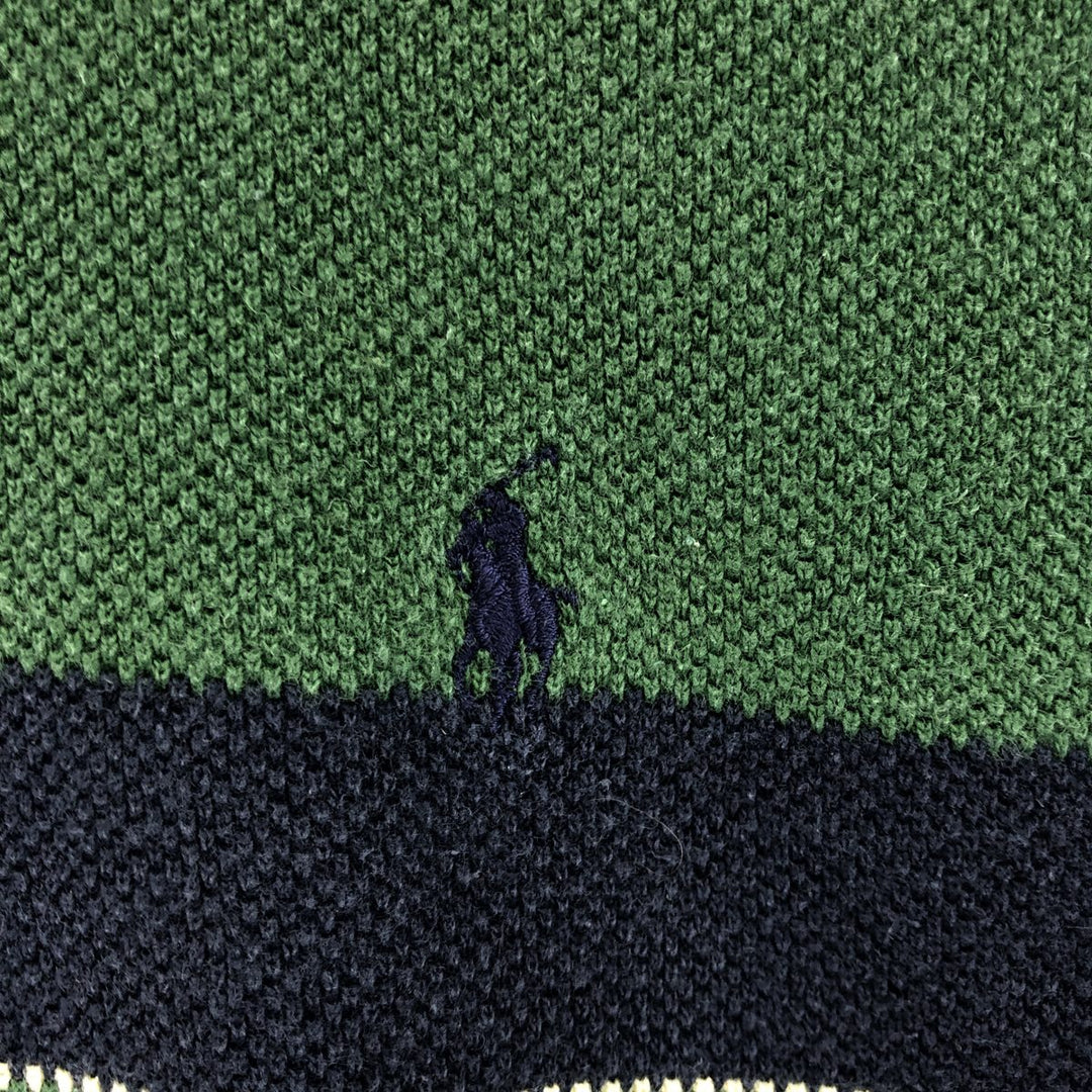 Ralph Lauren POLO by Ralph Lauren short sleeve striped polo shirt, men's size M cotton green type Vintage Second Hand