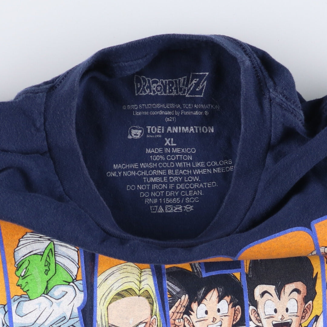 DRAGONBALL Dragon Ball Z Anime Character Print T-Shirt Men's XL cotton navy blue type Vintage Second Hand