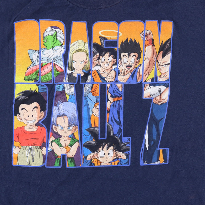 DRAGONBALL Dragon Ball Z Anime Character Print T-Shirt Men's XL cotton navy blue type Vintage Second Hand
