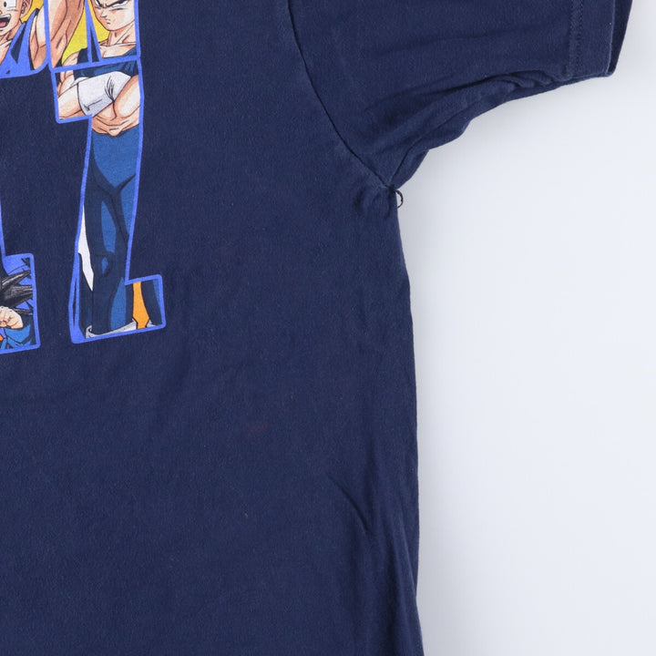 DRAGONBALL Dragon Ball Z Anime Character Print T-Shirt Men's XL cotton navy blue type Vintage Second Hand