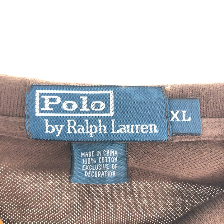 Ralph Lauren POLO by Ralph Lauren short sleeve polo shirt, men's XL size cotton brown type Vintage Second Hand