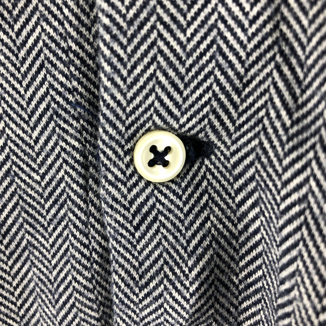 Ralph Lauren POLO by Ralph Lauren Herringbone Short Sleeve Polo Shirt Men's XL Pima Cotton navy blue type Vintage Second Hand