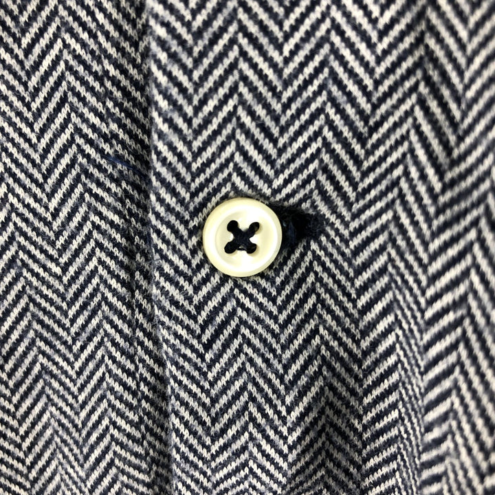 Ralph Lauren POLO by Ralph Lauren Herringbone Short Sleeve Polo Shirt Men's XL Pima Cotton navy blue type Vintage Second Hand