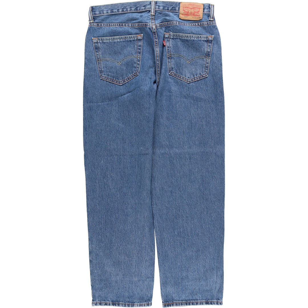 Levi's 550 tapered denim pants for men, size w35 cotton blue type Vintage Second Hand