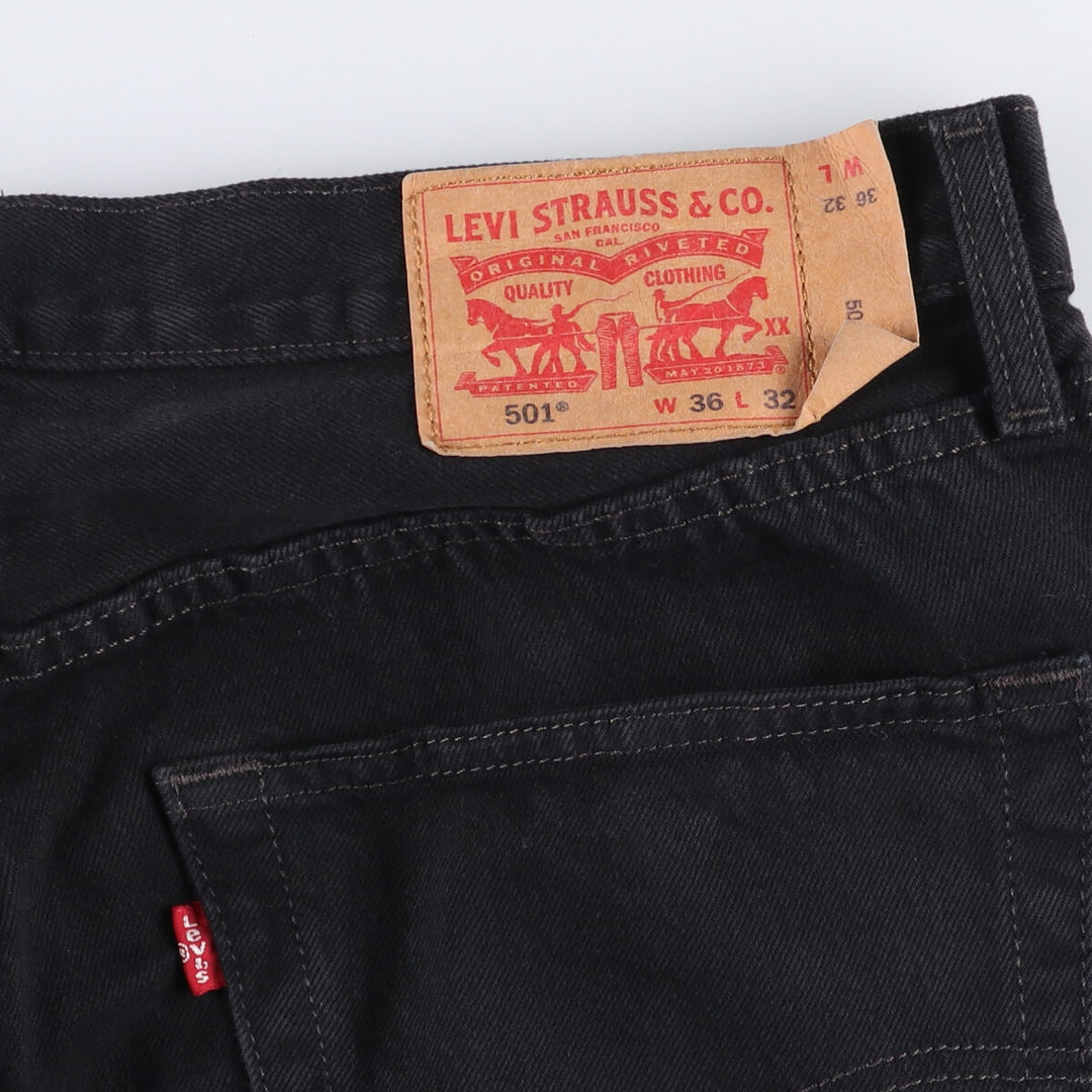 Levi's 501 Black Denim Straight Denim Pants for Men, W37 cotton black type Vintage Second Hand