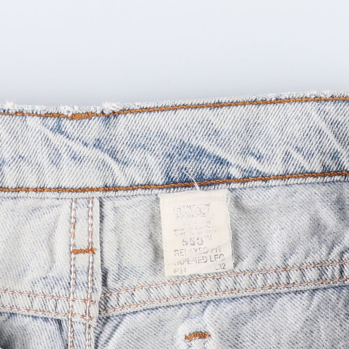 90'S Levi's 550 Relaxed Fit Tapered Leg Denim Pants with Orange Tab, Men's Size 34 (Vintage) unclear blue type Vintage Second Hand