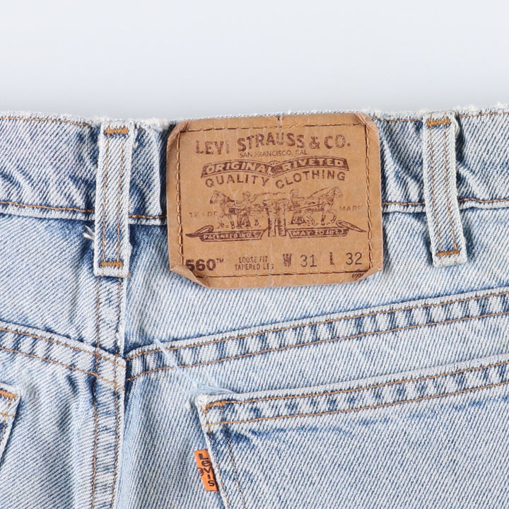 90'S Levi's 560 loose fit tapered leg denim pants, men's size W32, vintage cotton blue type Vintage Second Hand