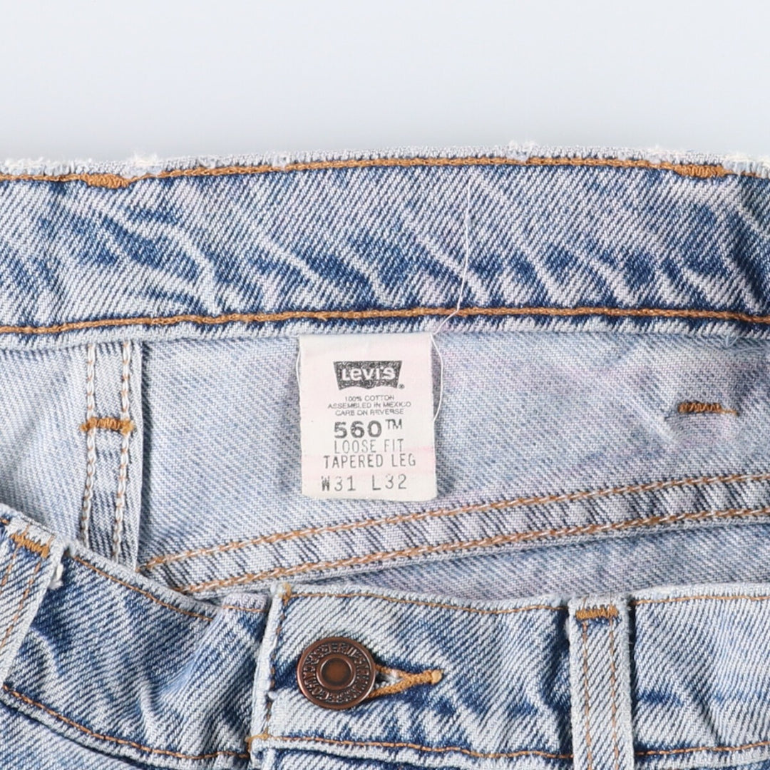 90'S Levi's 560 loose fit tapered leg denim pants, men's size W32, vintage cotton blue type Vintage Second Hand