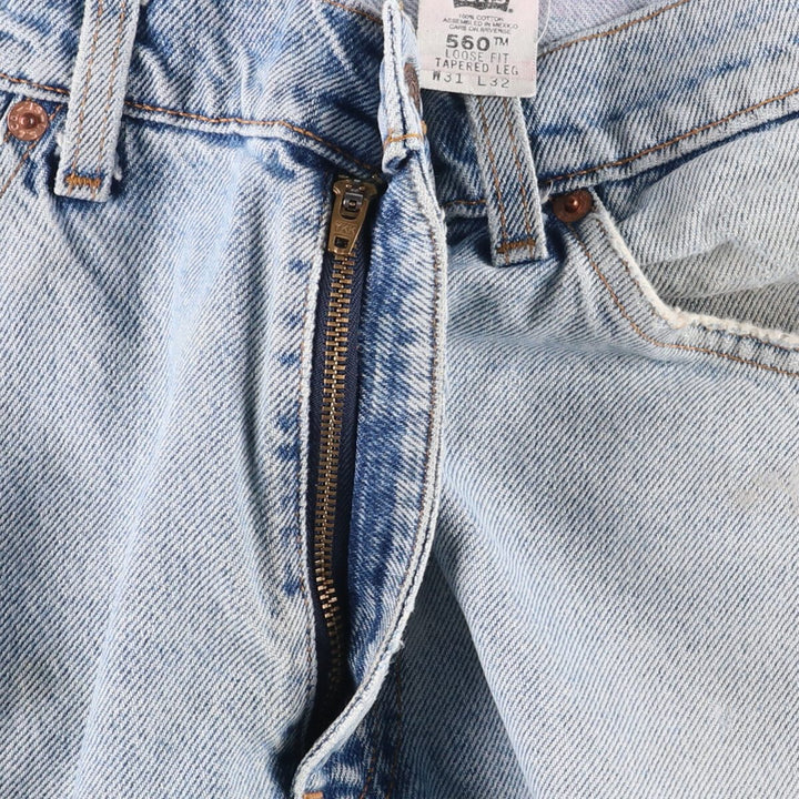 90'S Levi's 560 loose fit tapered leg denim pants, men's size W32, vintage cotton blue type Vintage Second Hand