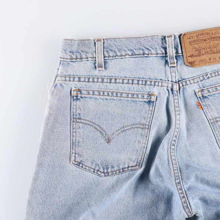 90'S Levi's 560 loose fit tapered leg denim pants, men's size W32, vintage cotton blue type Vintage Second Hand
