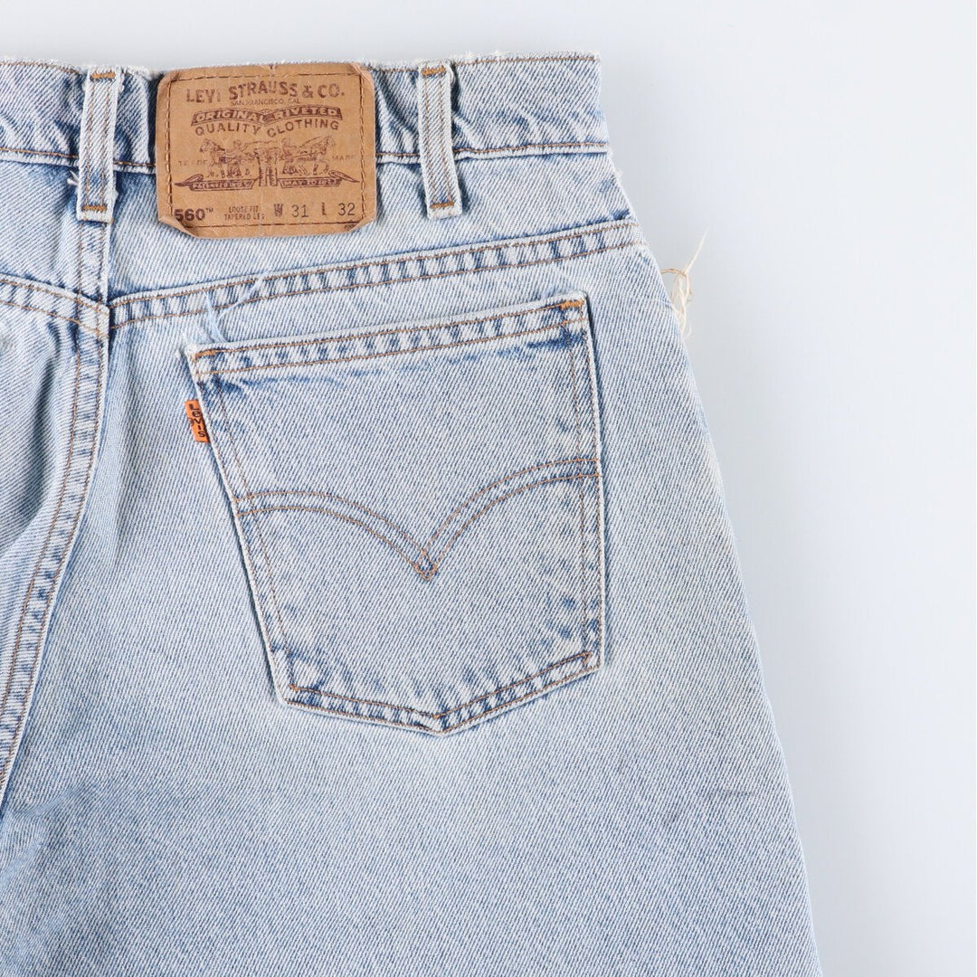 90'S Levi's 560 loose fit tapered leg denim pants, men's size W32, vintage cotton blue type Vintage Second Hand