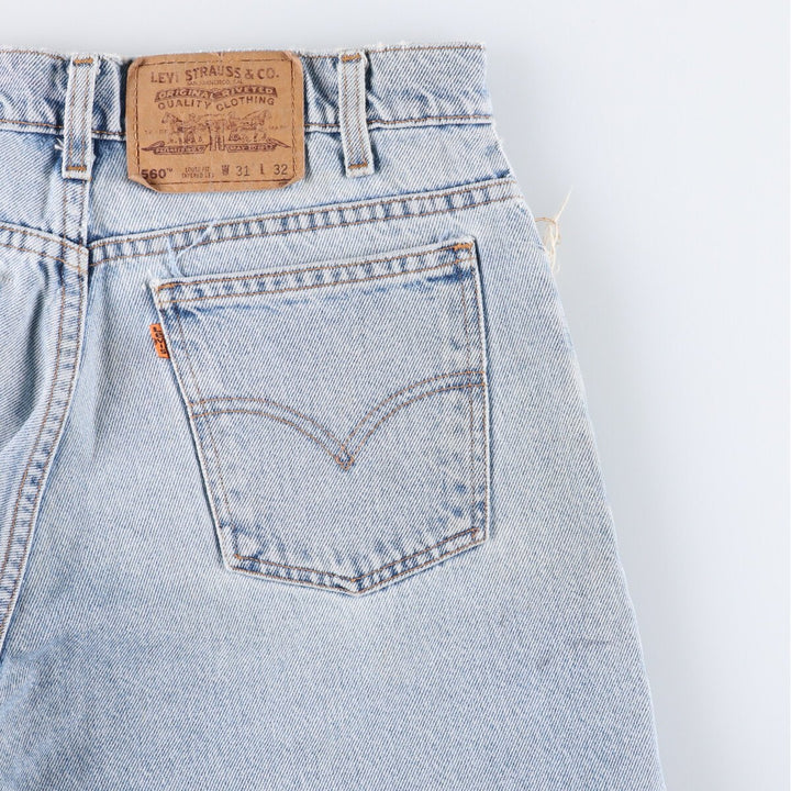 90'S Levi's 560 loose fit tapered leg denim pants, men's size W32, vintage cotton blue type Vintage Second Hand