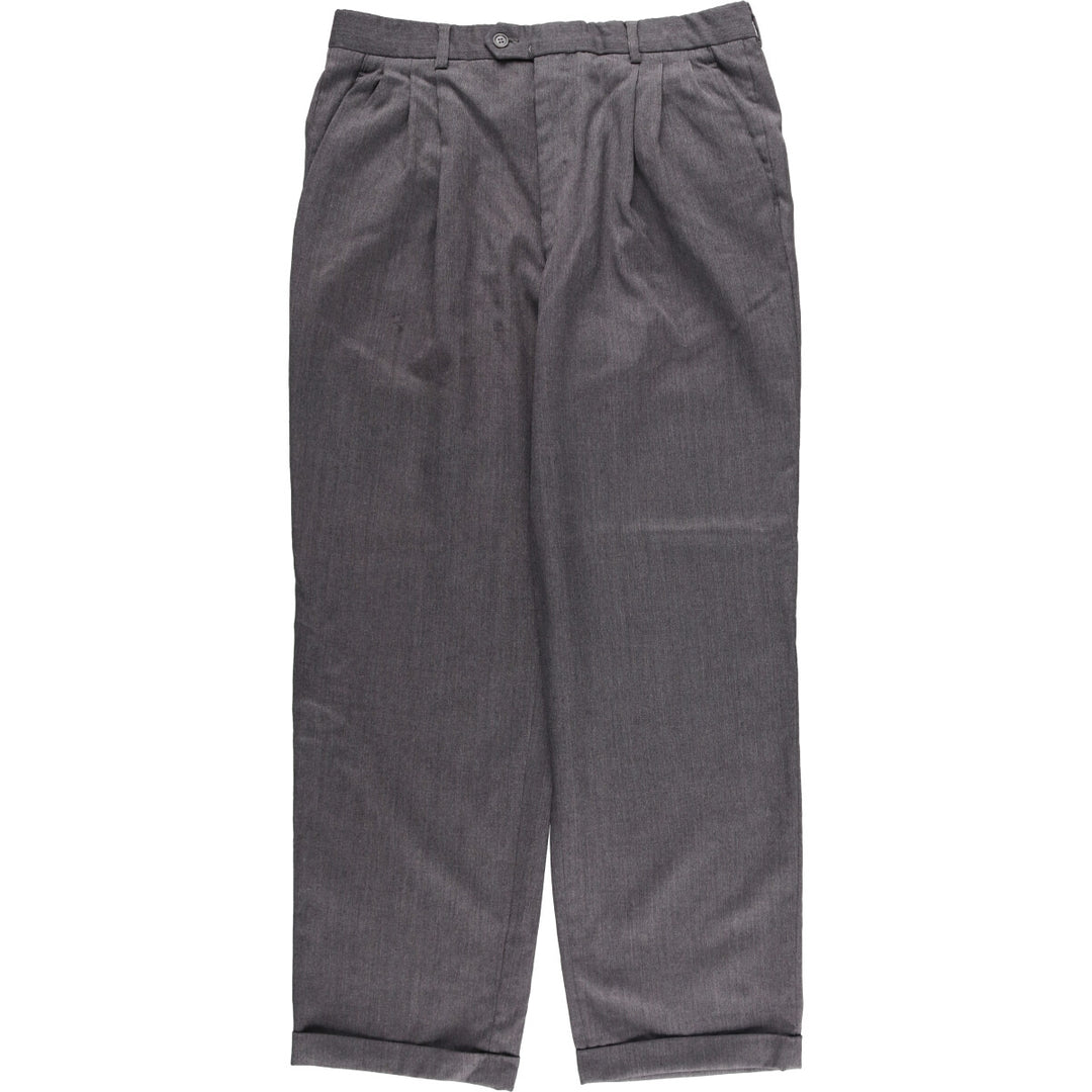 PRINCIPE Three-pleat Slacks Pants Made in Italy Men's W35 equivalent unclear gray type Vintage Second Hand
