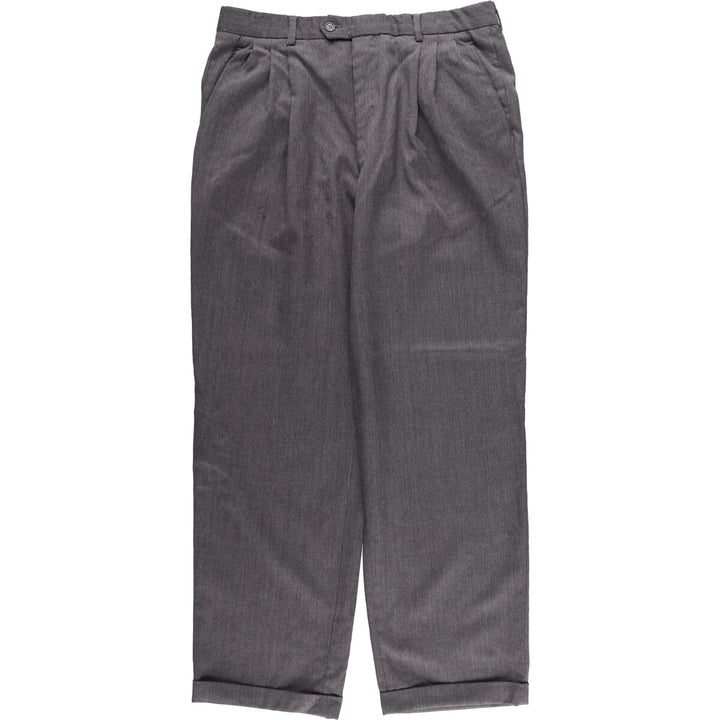 PRINCIPE Three-pleat Slacks Pants Made in Italy Men's W35 equivalent unclear gray type Vintage Second Hand