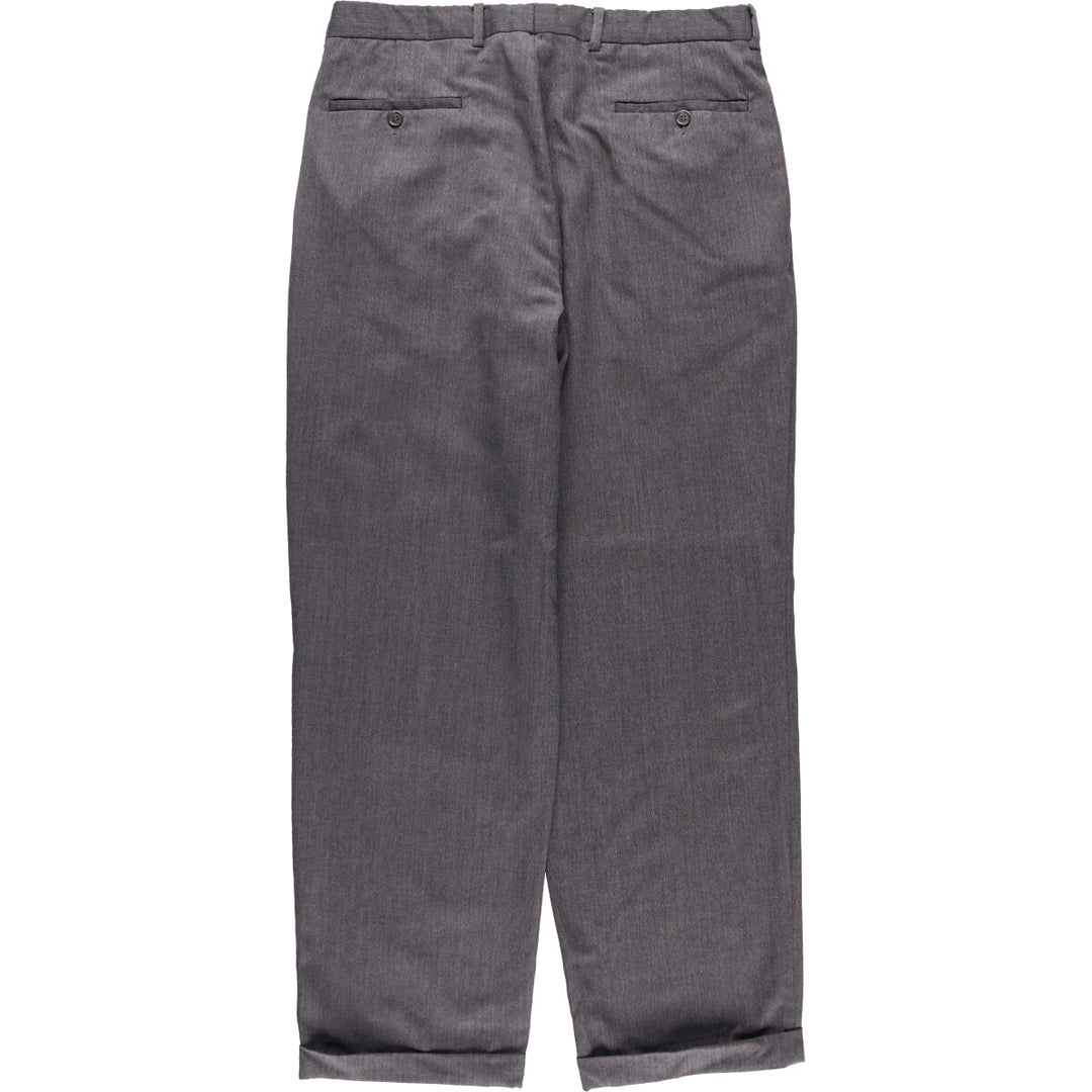 PRINCIPE Three-pleat Slacks Pants Made in Italy Men's W35 equivalent unclear gray type Vintage Second Hand