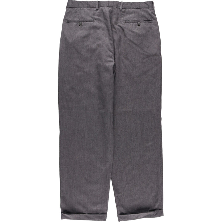 PRINCIPE Three-pleat Slacks Pants Made in Italy Men's W35 equivalent unclear gray type Vintage Second Hand
