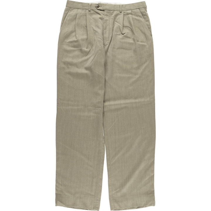 90'S Ralph Lauren CHAPS Two-pleat slacks pants for men, W34 equivalent, vintage unclear Khaki type beige Vintage Second Hand
