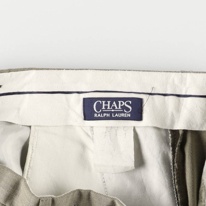 90'S Ralph Lauren CHAPS Two-pleat slacks pants for men, W34 equivalent, vintage unclear Khaki type beige Vintage Second Hand