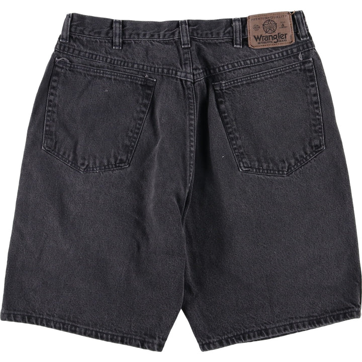 Wrangler Black Denim Shorts, Shorts, Men's, W32 equivalent cotton black type Vintage Second Hand