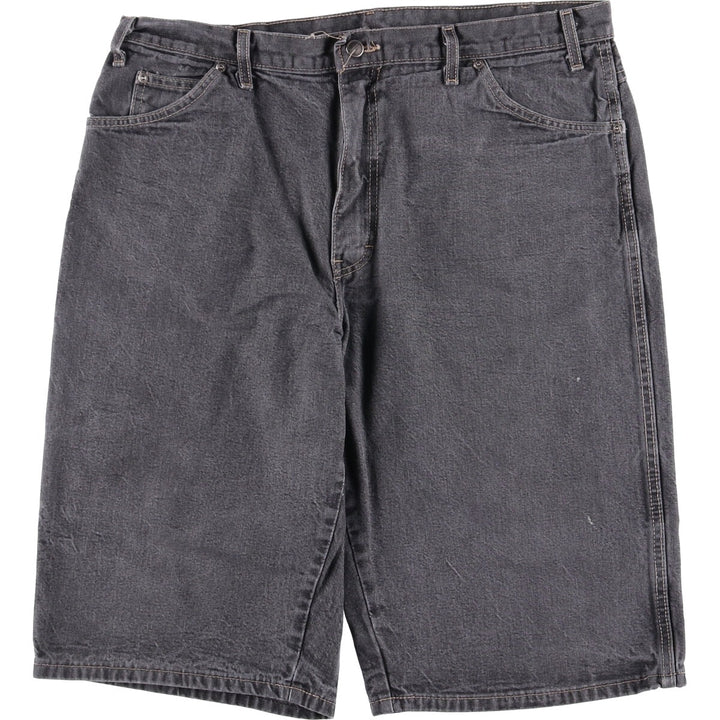 Dickies Loose Fit Black Denim Shorts, Half Pants, Men's, W38 cotton black type Vintage Second Hand