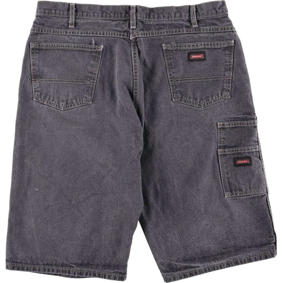 Dickies Loose Fit Black Denim Shorts, Half Pants, Men's, W38 cotton black type Vintage Second Hand