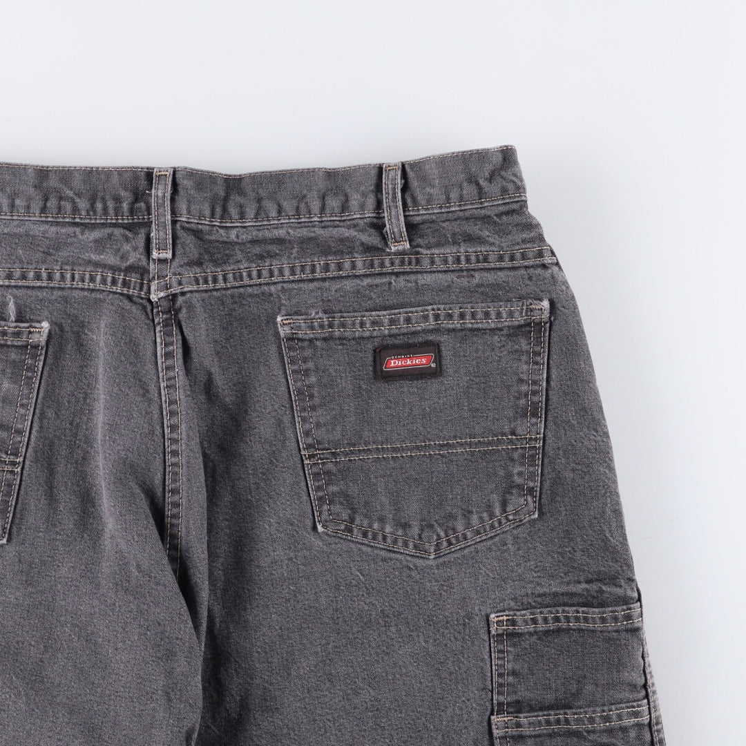 Dickies Loose Fit Black Denim Shorts, Half Pants, Men's, W38 cotton black type Vintage Second Hand