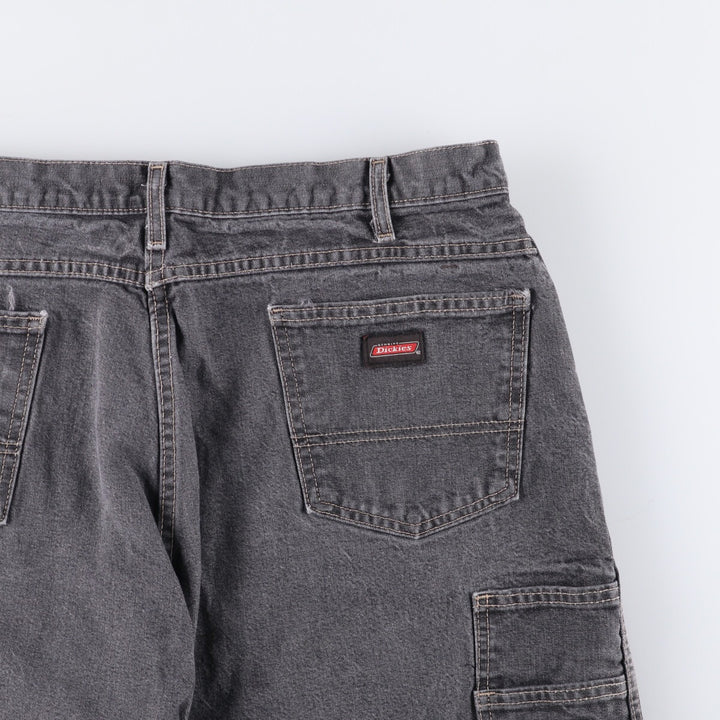 Dickies Loose Fit Black Denim Shorts, Half Pants, Men's, W38 cotton black type Vintage Second Hand