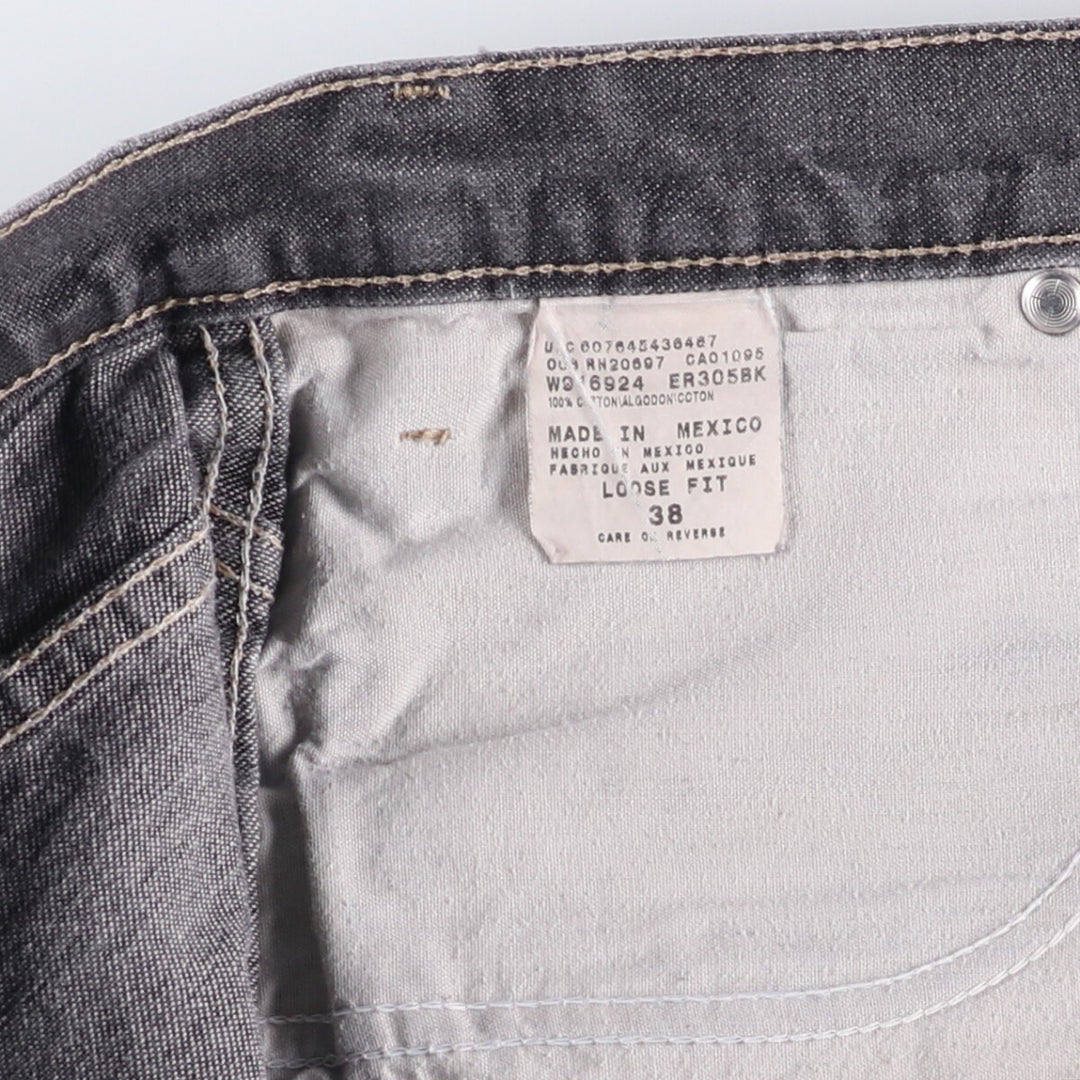 Dickies Loose Fit Black Denim Shorts, Half Pants, Men's, W38 cotton black type Vintage Second Hand