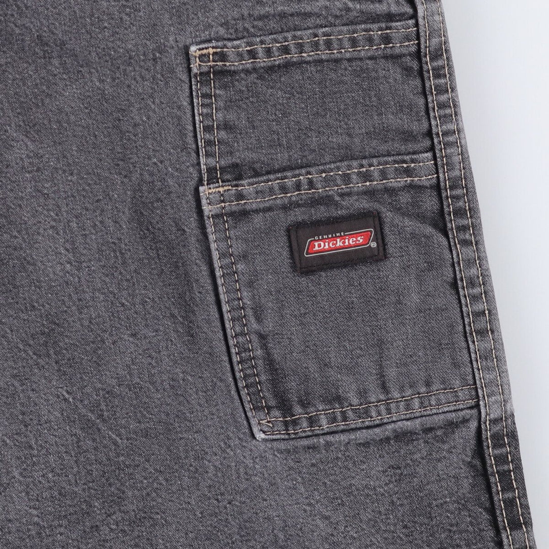 Dickies Loose Fit Black Denim Shorts, Half Pants, Men's, W38 cotton black type Vintage Second Hand