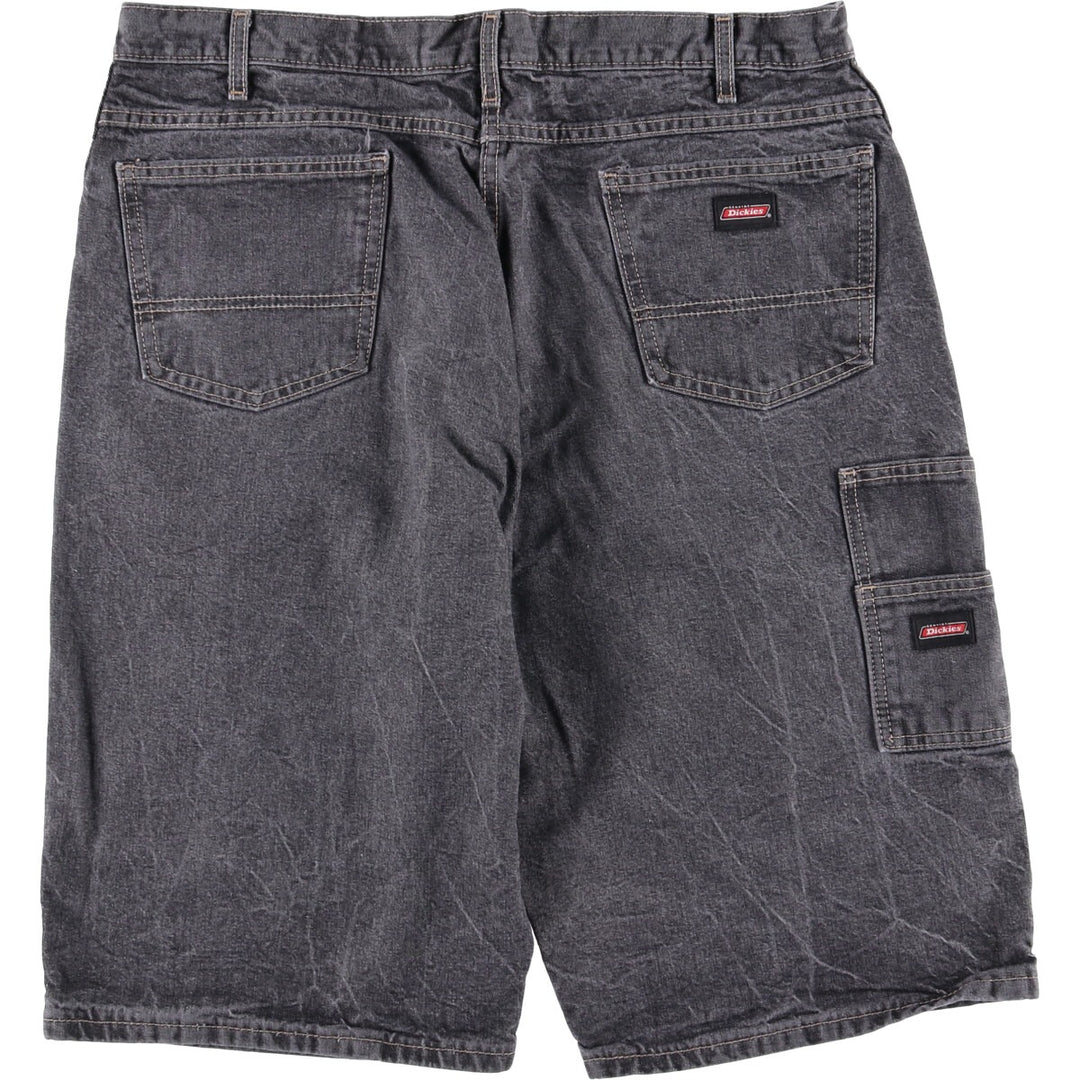 Dickies Loose Fit Black Denim Shorts, Half Pants, Men's, W38 cotton black type Vintage Second Hand