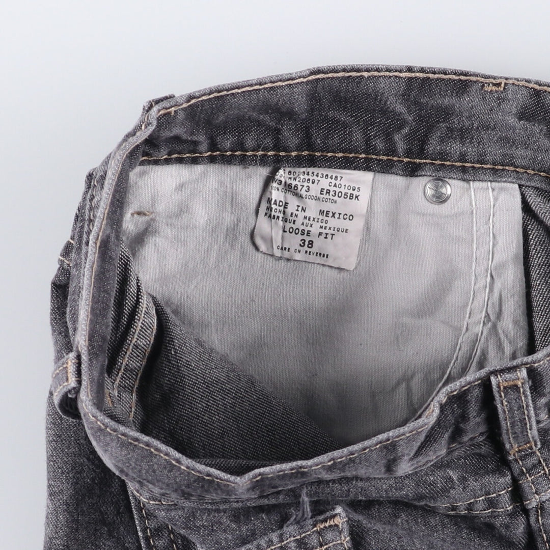 Dickies Loose Fit Black Denim Shorts, Half Pants, Men's, W38 cotton black type Vintage Second Hand