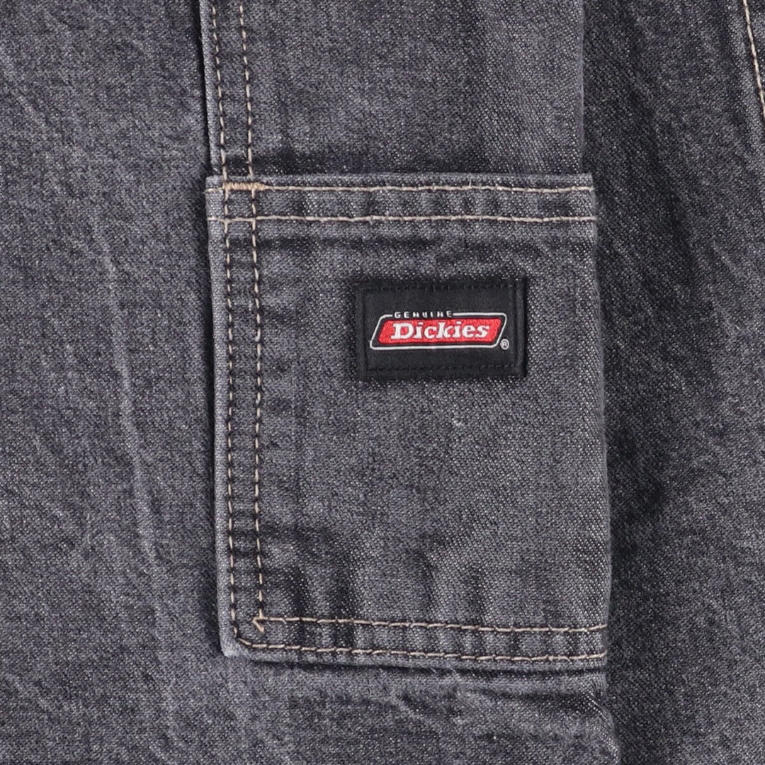 Dickies Loose Fit Black Denim Shorts, Half Pants, Men's, W38 cotton black type Vintage Second Hand