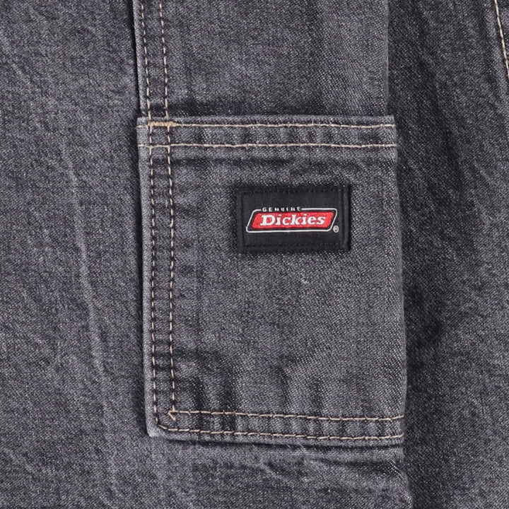 Dickies Loose Fit Black Denim Shorts, Half Pants, Men's, W38 cotton black type Vintage Second Hand