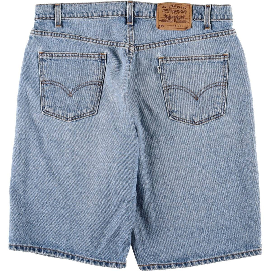 90'S Levi's 550 Relaxed Fit Denim Shorts, Made in USA, Men's, W37, Vintage cotton blue type Vintage Second Hand