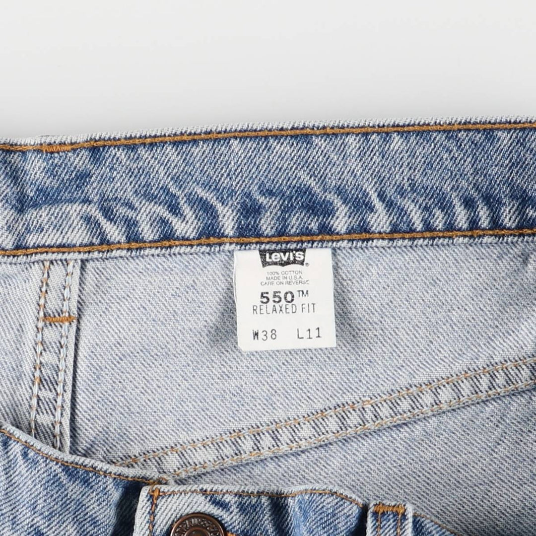 90'S Levi's 550 Relaxed Fit Denim Shorts, Made in USA, Men's, W37, Vintage cotton blue type Vintage Second Hand