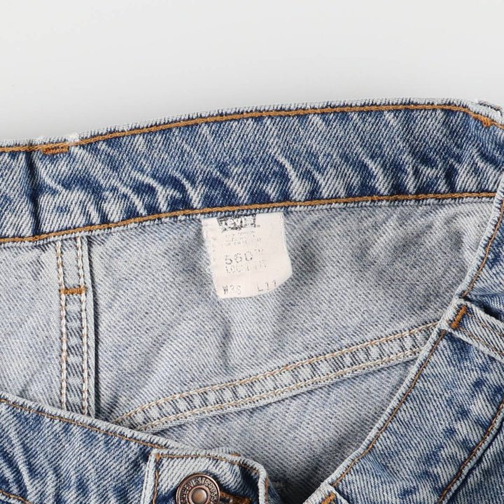 90'S Levi's 560 LOOSE FIT denim shorts, half pants, men's w36 equivalent, vintage unclear blue type Vintage Second Hand