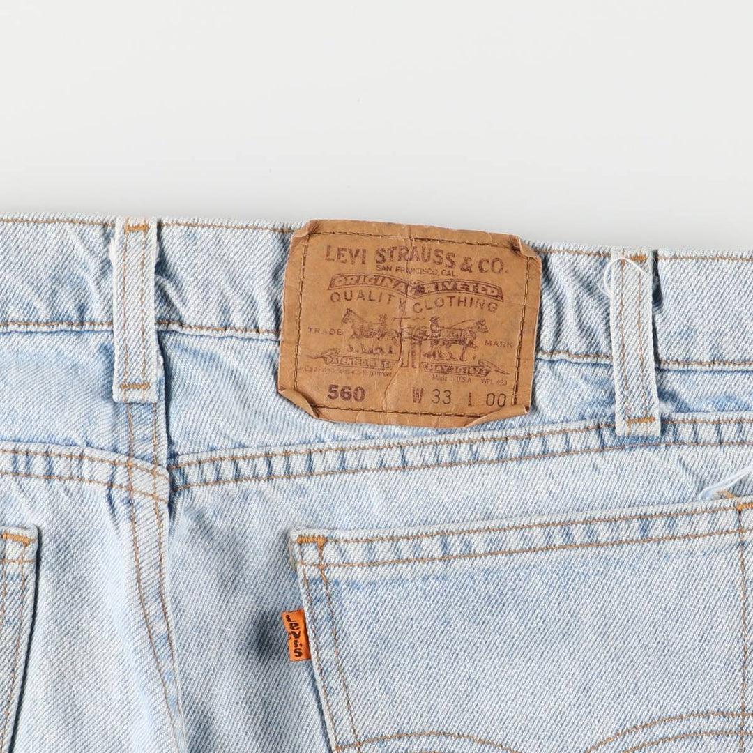 90'S Levi's 35560-1734 Orange Tab Denim Shorts, Made in USA, Men's, W33 equivalent, Vintage cotton blue type Vintage Second Hand