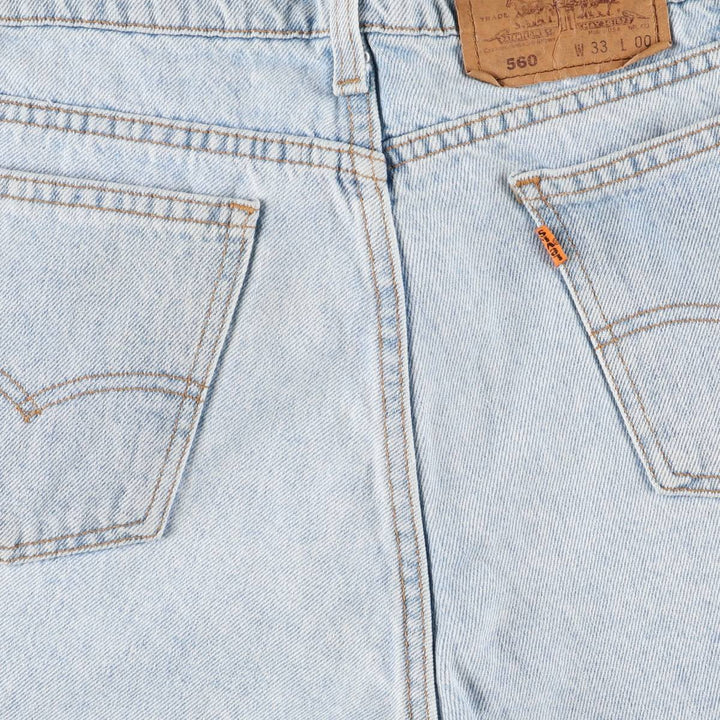 90'S Levi's 35560-1734 Orange Tab Denim Shorts, Made in USA, Men's, W33 equivalent, Vintage cotton blue type Vintage Second Hand