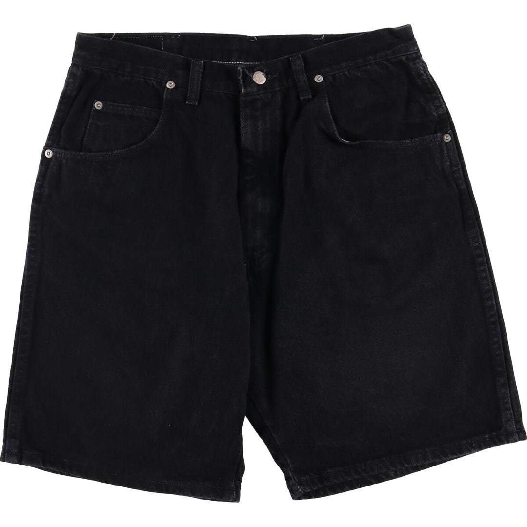 90'S Wrangler Black Denim Shorts, Made in USA, Men's, W33, Vintage cotton black type Vintage Second Hand