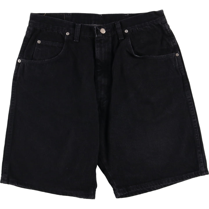 90'S Wrangler Black Denim Shorts, Made in USA, Men's, W33, Vintage cotton black type Vintage Second Hand