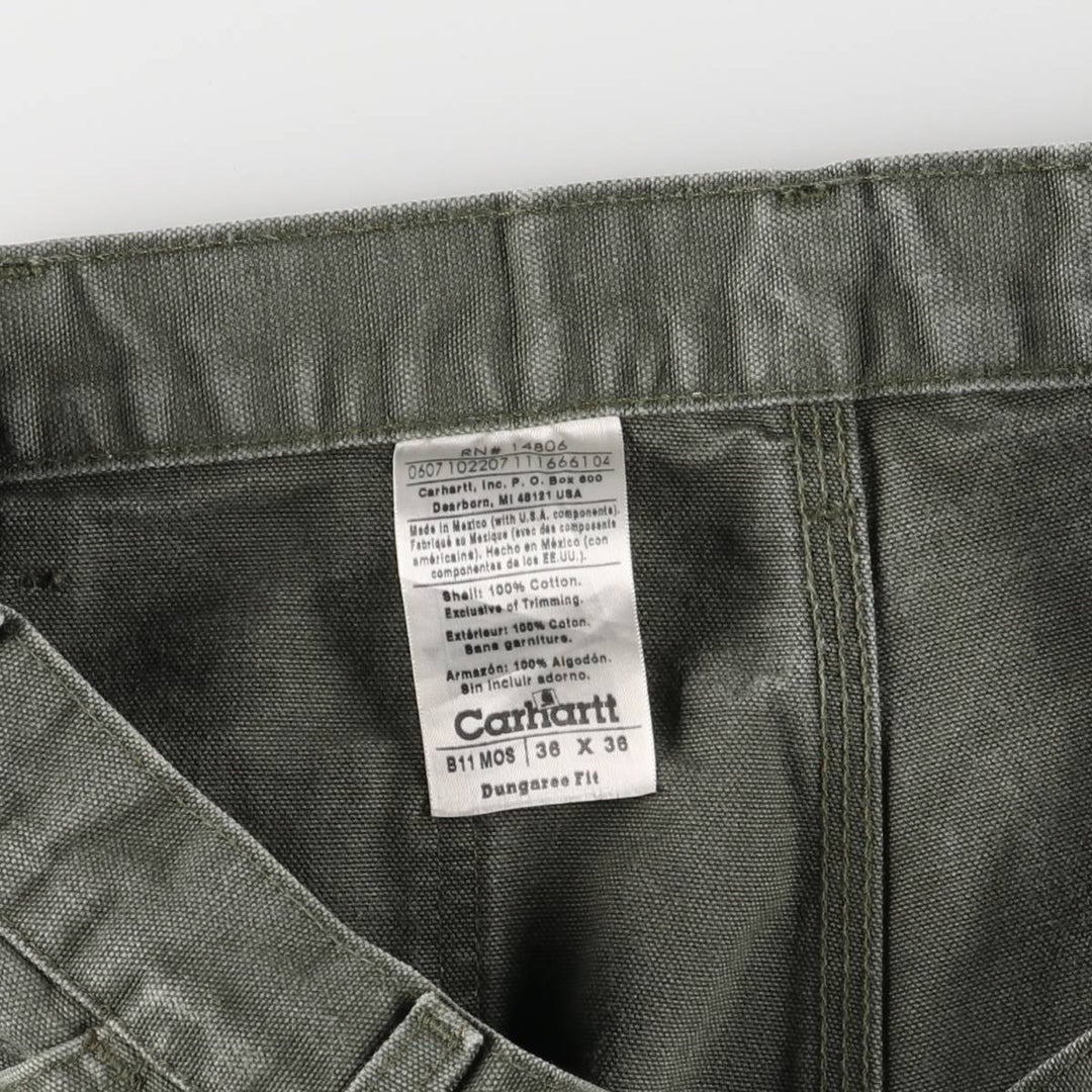 00'S Carhartt Dungaree Fit Duck Painter Pants Men's W36 cotton Khaki type Vintage Second Hand