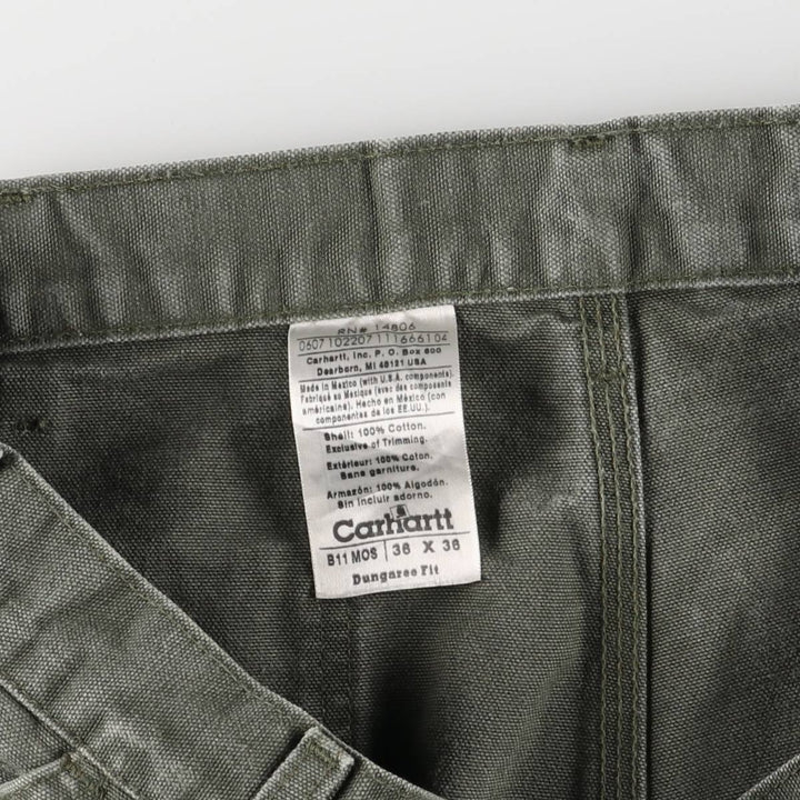 00'S Carhartt Dungaree Fit Duck Painter Pants Men's W36 cotton Khaki type Vintage Second Hand