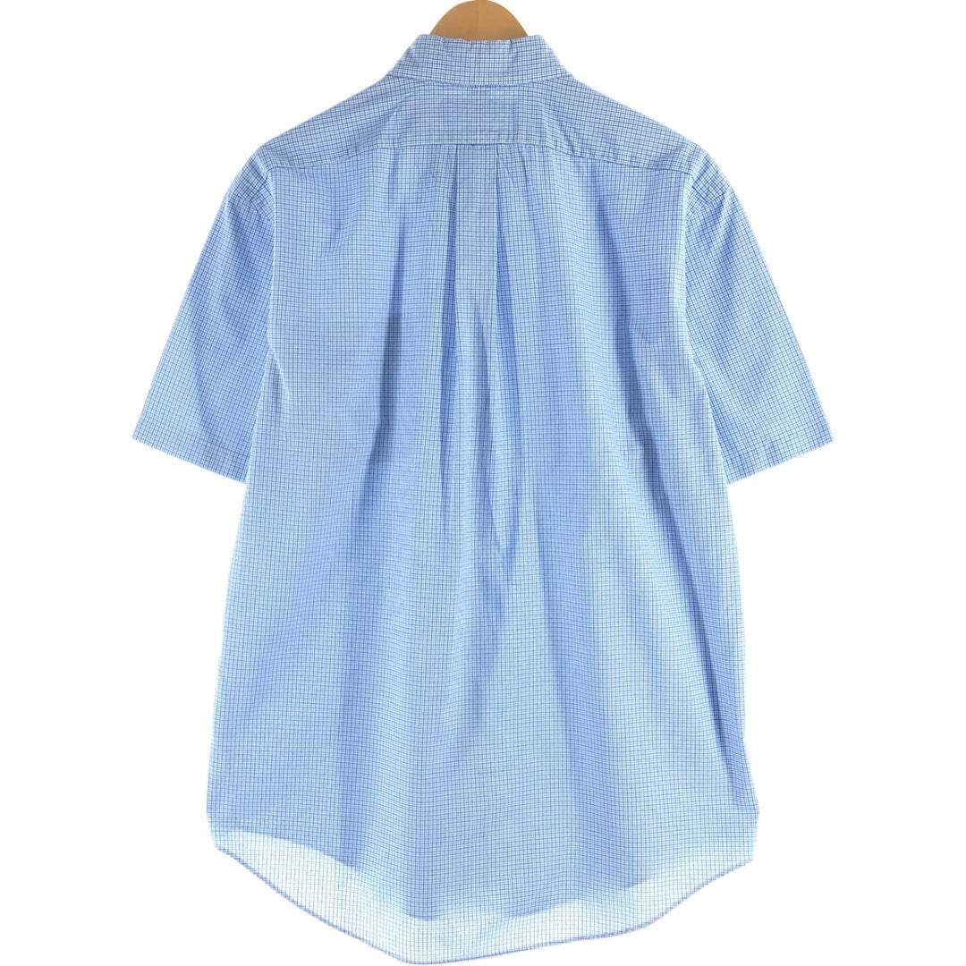 Ralph Lauren Classic Fit Short Sleeve Button Down Check Shirt Men's Size L cotton Blue type light blue Vintage Second Hand
