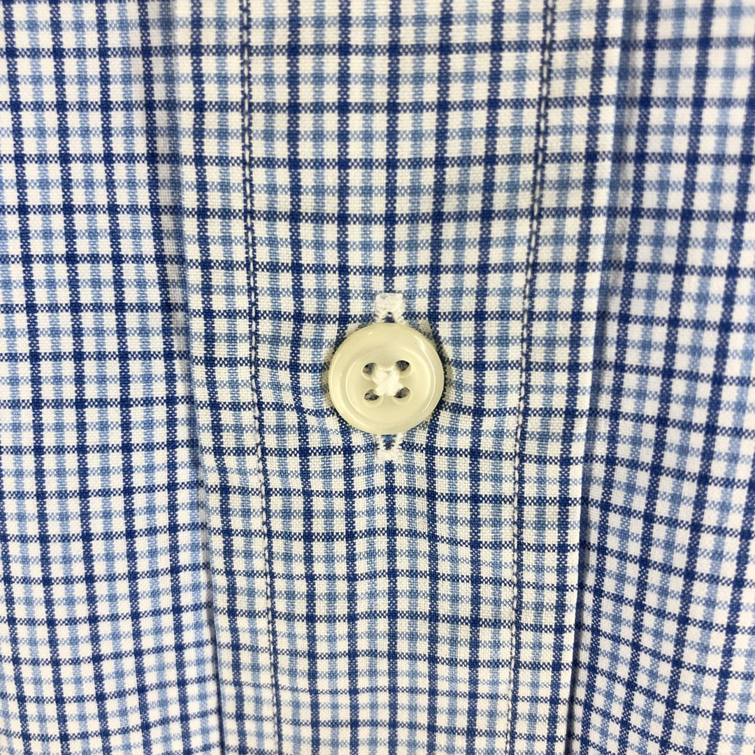 Ralph Lauren Classic Fit Short Sleeve Button Down Check Shirt Men's Size L cotton Blue type light blue Vintage Second Hand