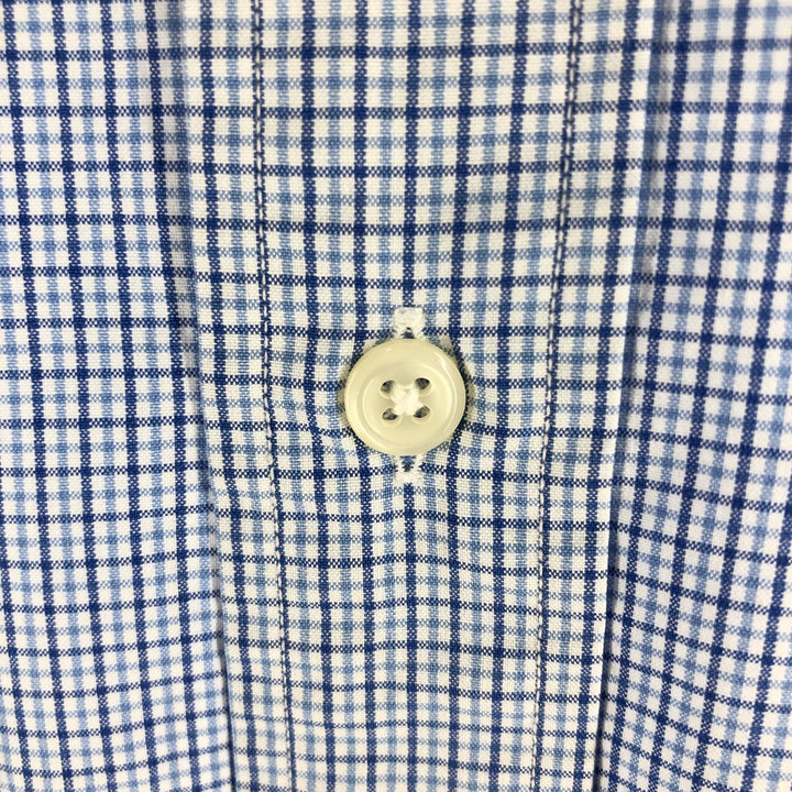 Ralph Lauren Classic Fit Short Sleeve Button Down Check Shirt Men's Size L cotton Blue type light blue Vintage Second Hand