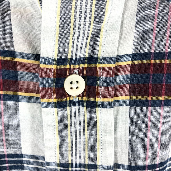 Ralph Lauren short sleeve button down check shirt, men's XL size cotton navy blue type Vintage Second Hand