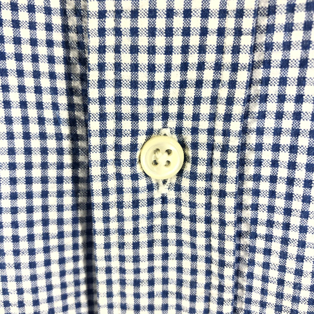 Ralph Lauren Gingham Check Short Sleeve Button Down Check Shirt Men's Size L cotton blue type Vintage Second Hand