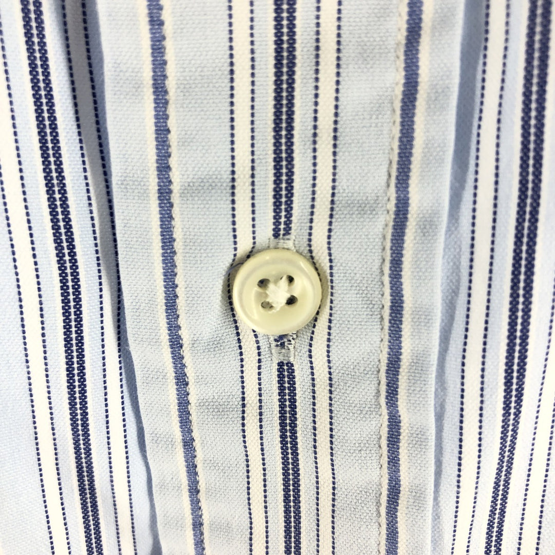 Ralph Lauren short sleeve button down striped shirt, men's size L cotton Blue type light blue Vintage Second Hand